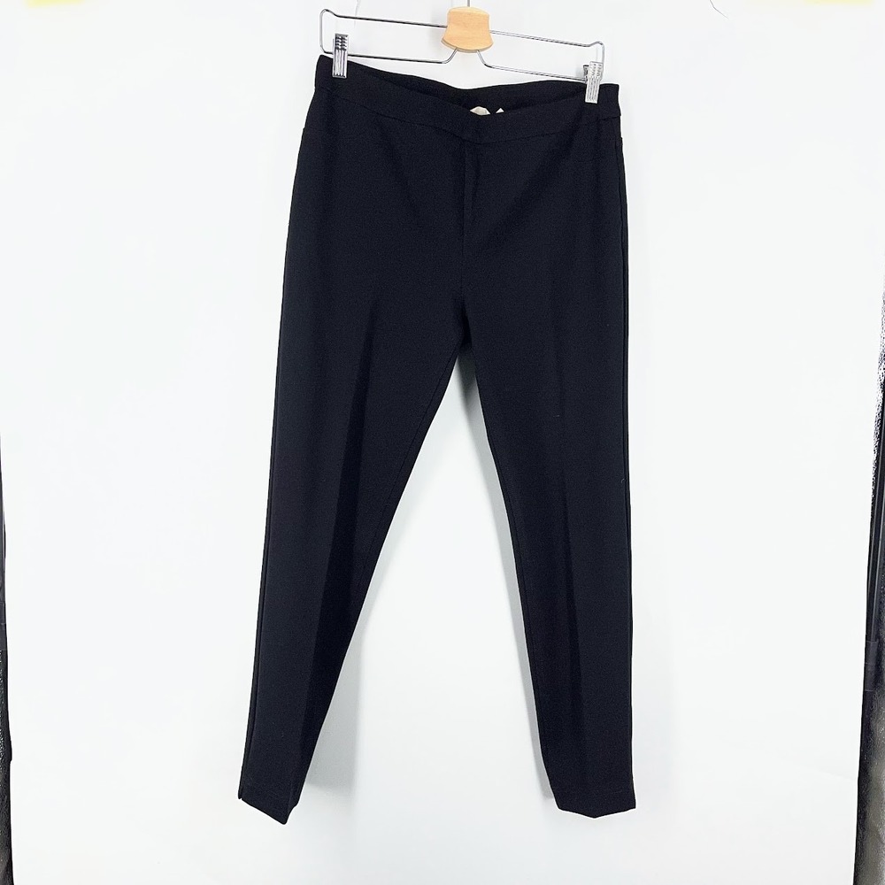 Soft Surroundings Black Pull On Ankle Pants 3AA44 Ponte Knit Size Med Petite